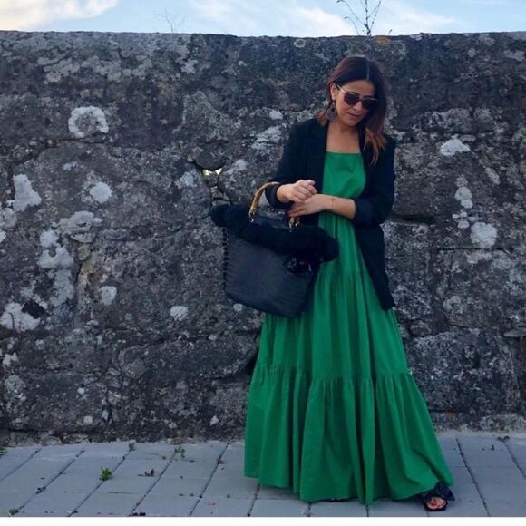 Mango blogger favorite green cotton maxi dress - Picture 4 of 8